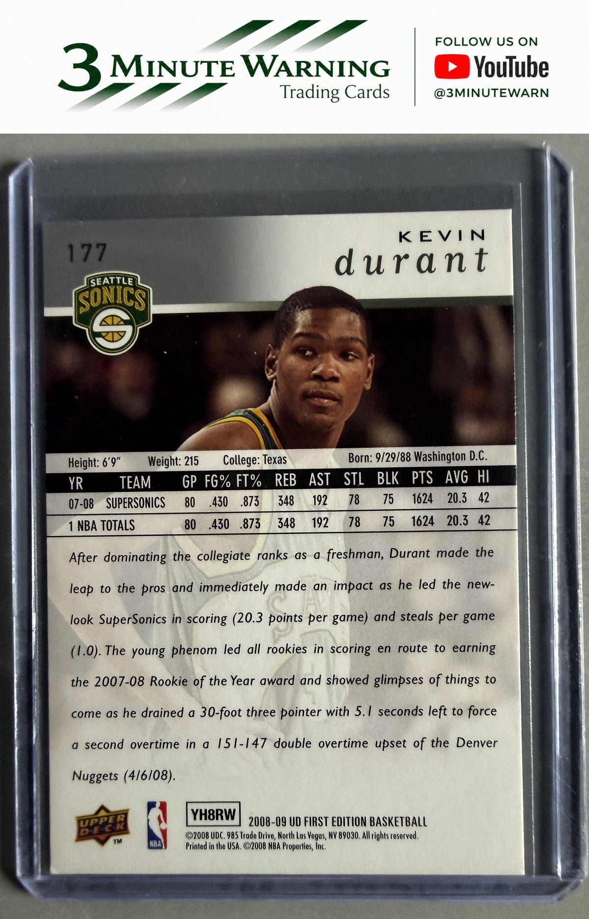 2008-09 Upper Deck First Edition #177 Kevin Durant
