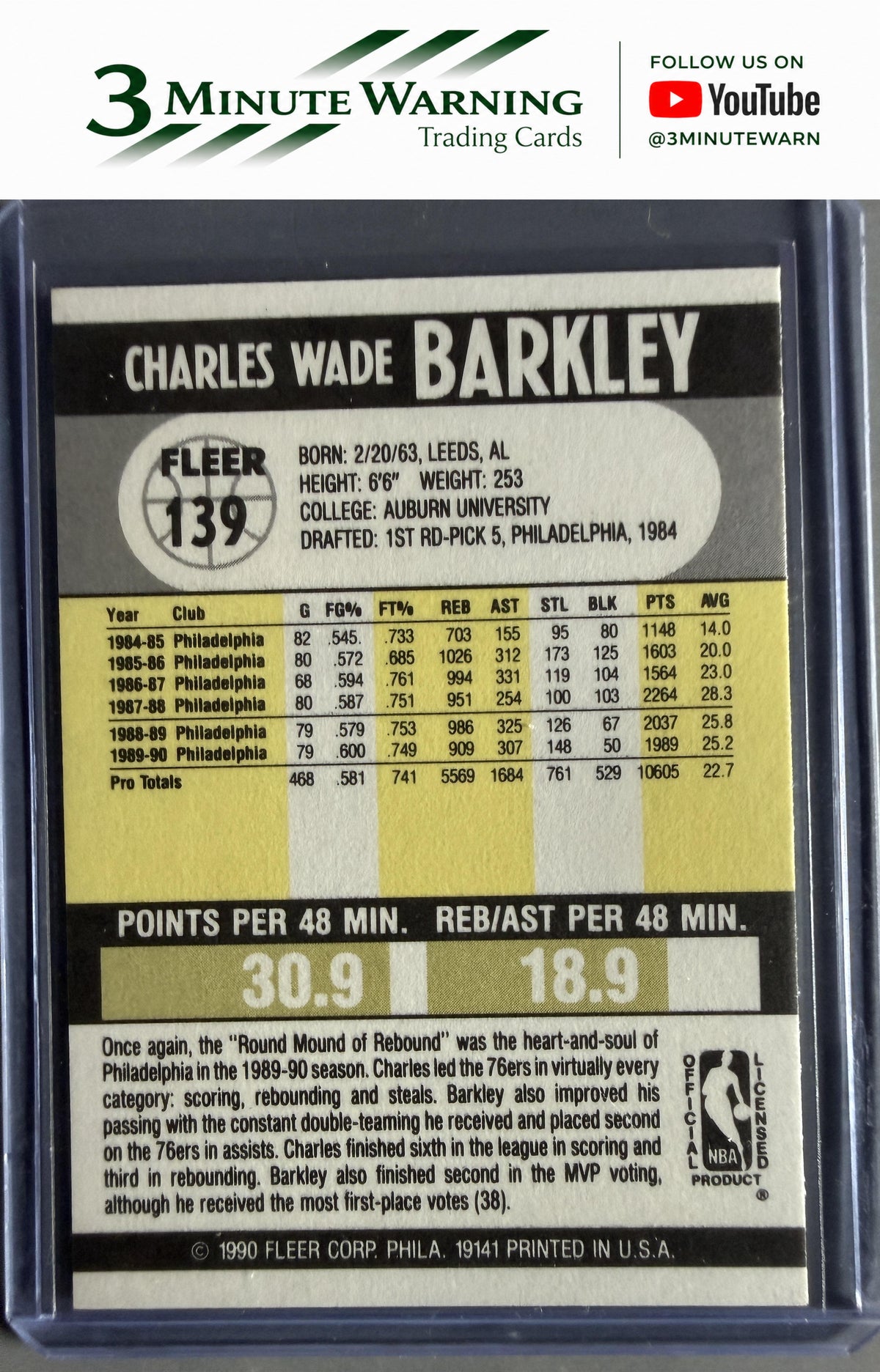 1990-91 Fleer #139 Charles Barkley