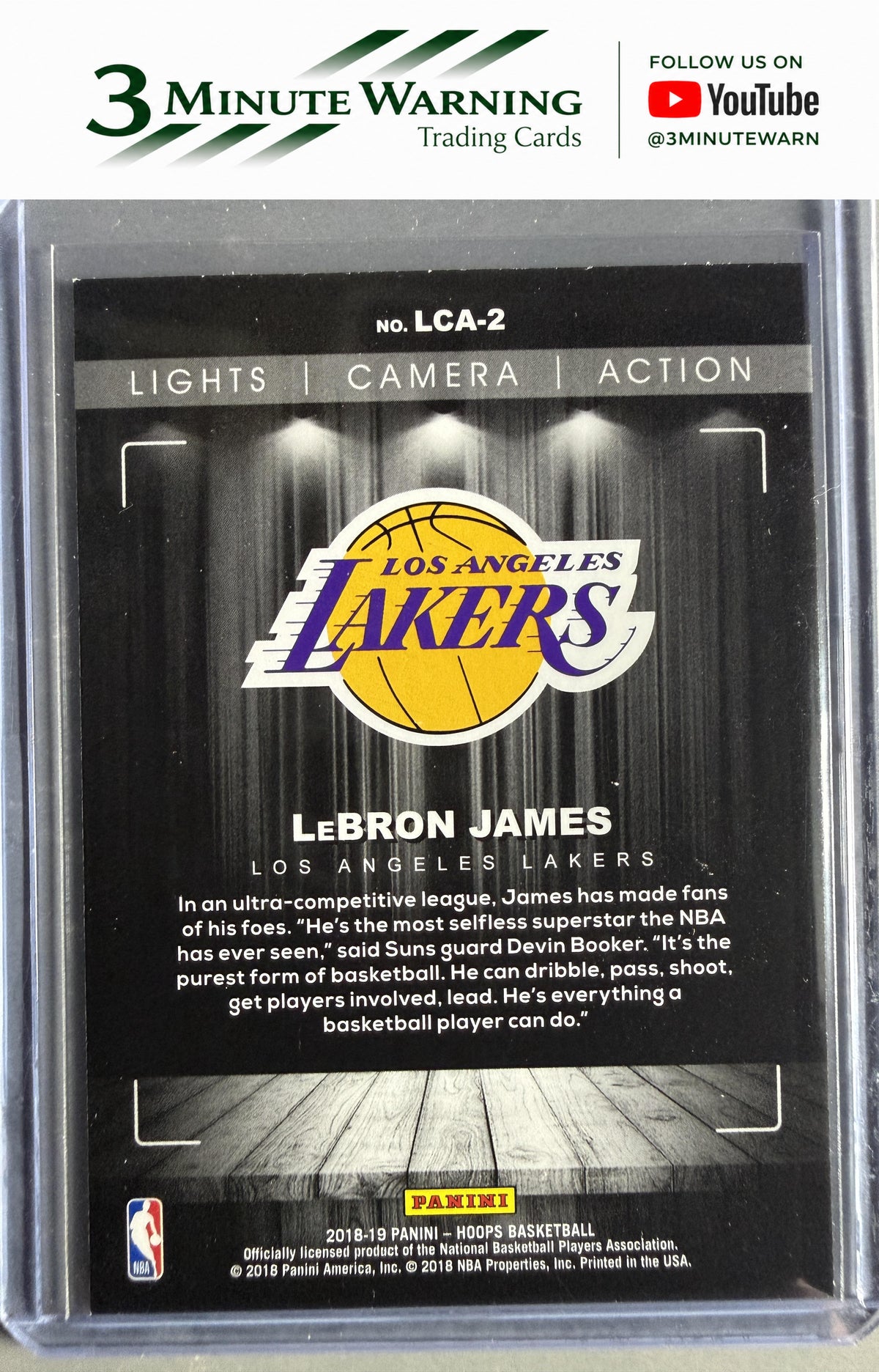 2018-19 Hoops Winter #LCA-2 LeBron James Lights Camera Action