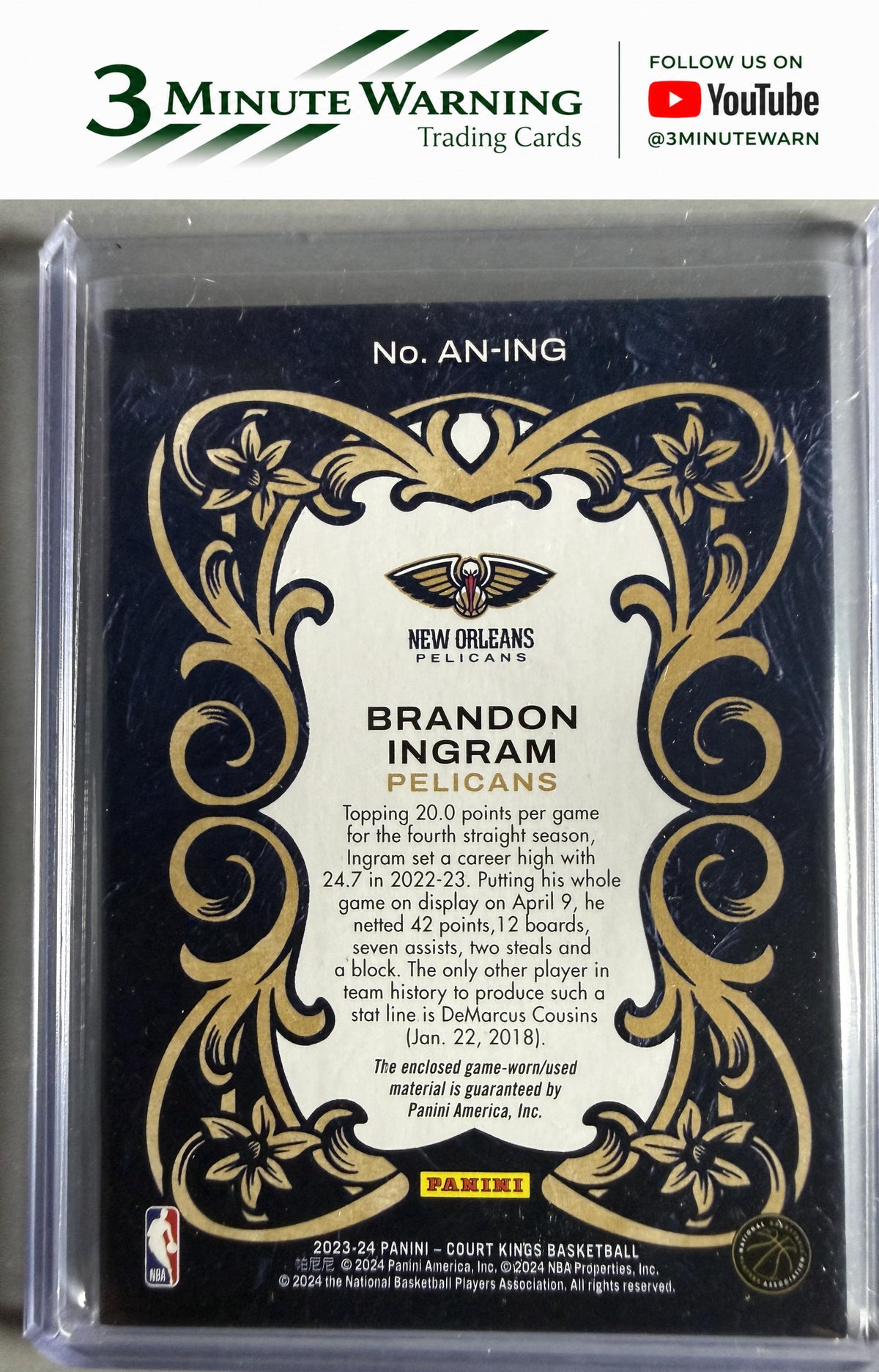 2023-24 Panini Court Kings #AN-ING Brandon Ingram Art Nouveau