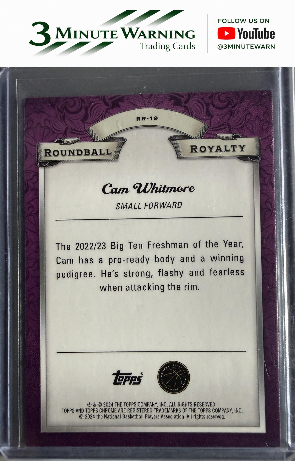 2023-24 Topps Chrome #RR-19 Cam Whitmore Roundball Royalty