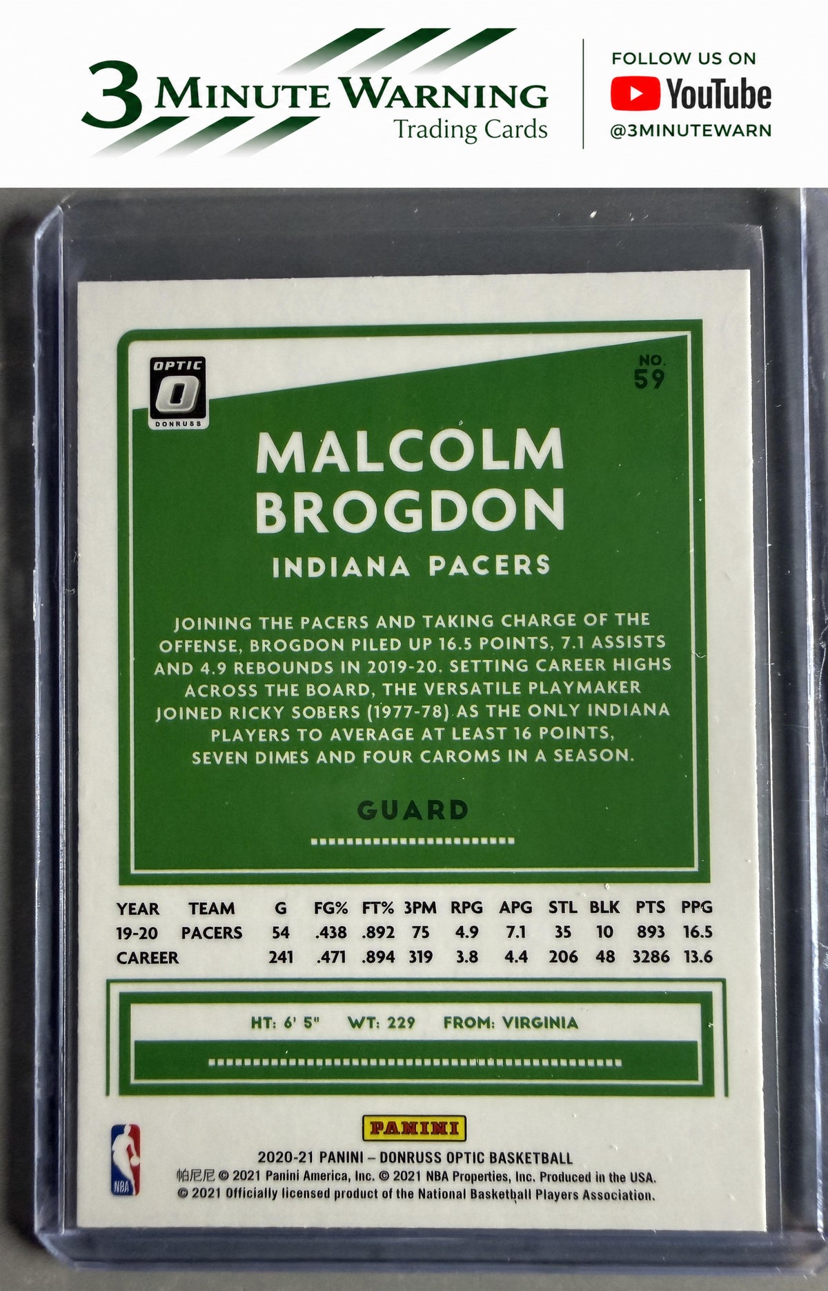 2020-21 Donruss Optic #59 Malcolm Brogdon