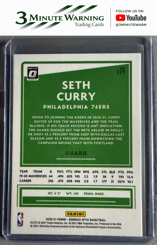 2020-21 Donruss Optic #113 Seth Curry