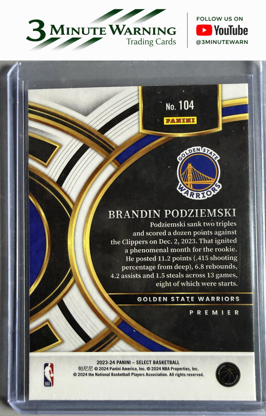 2023-24 Panini Select #104 Brandin Podziemski Blue (Retail Base)