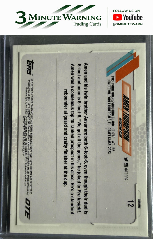 2021-22 Topps Chrome Overtime Elite #12 Amen Thompson RayWave Refractor