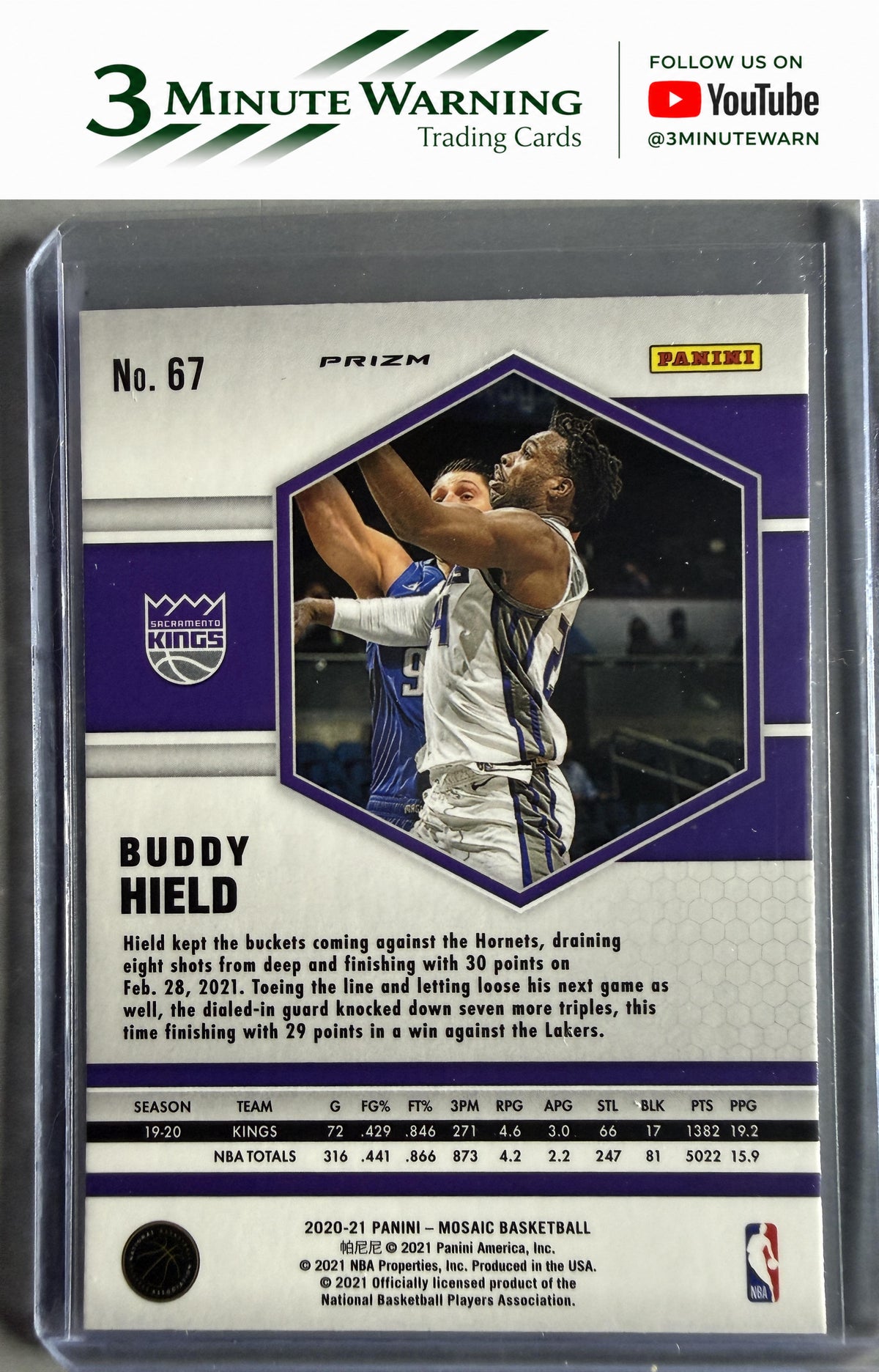 2020-21 Panini Mosaic #67 Buddy Hield Mosaic Reactive Orange