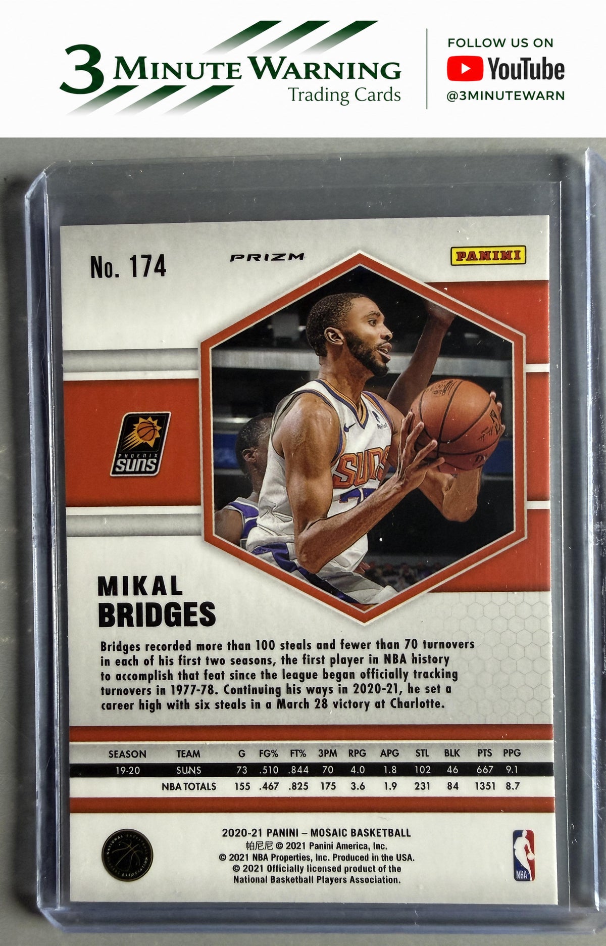 2020-21 Panini Mosaic #174 Mikal Bridges Mosaic Reactive Orange