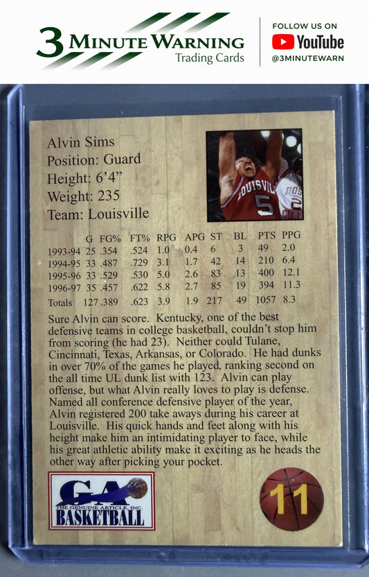1997 Genuine Article #11 Alvin Sims