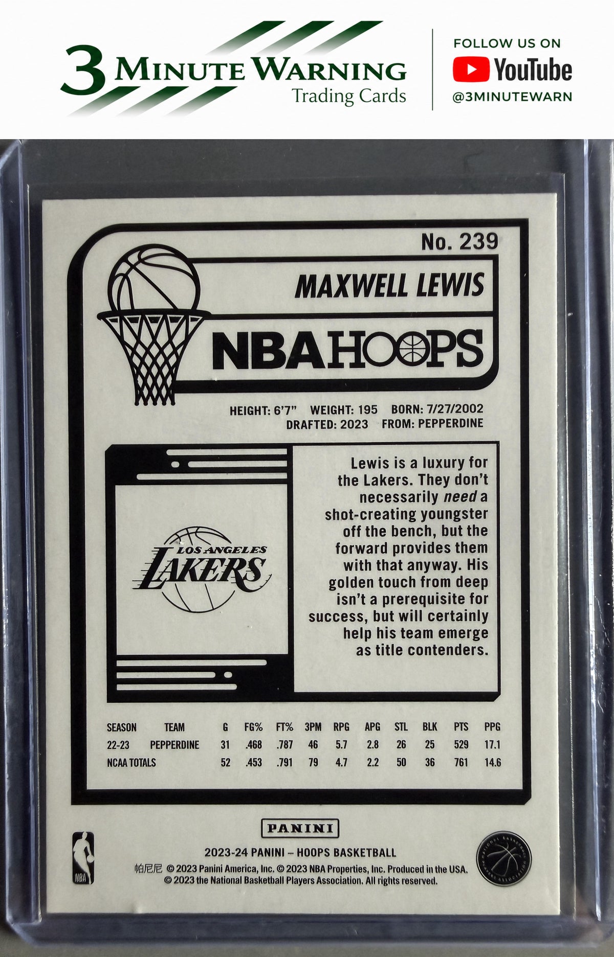 2023-24 Hoops #239 Maxwell Lewis