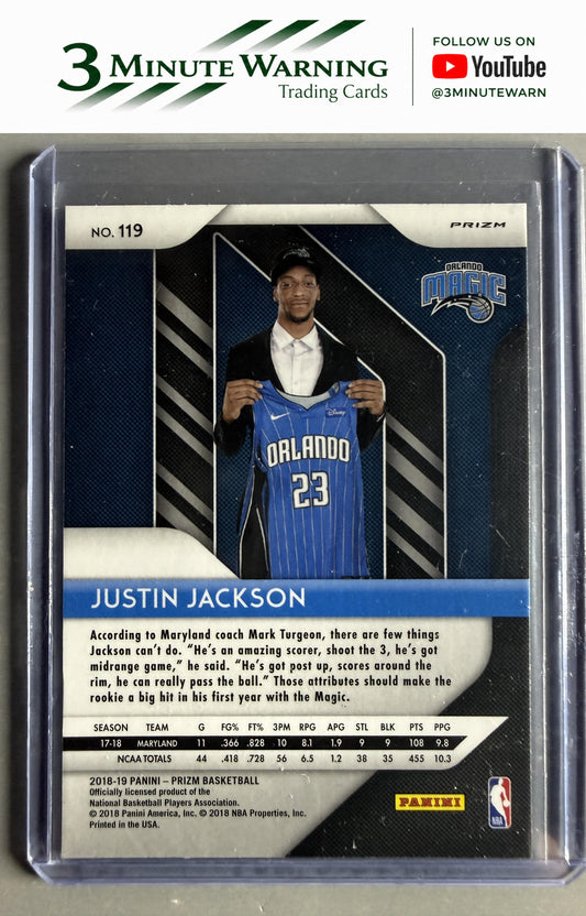 2018-19 Panini Prizm #119 Justin Jackson Prizm Silver