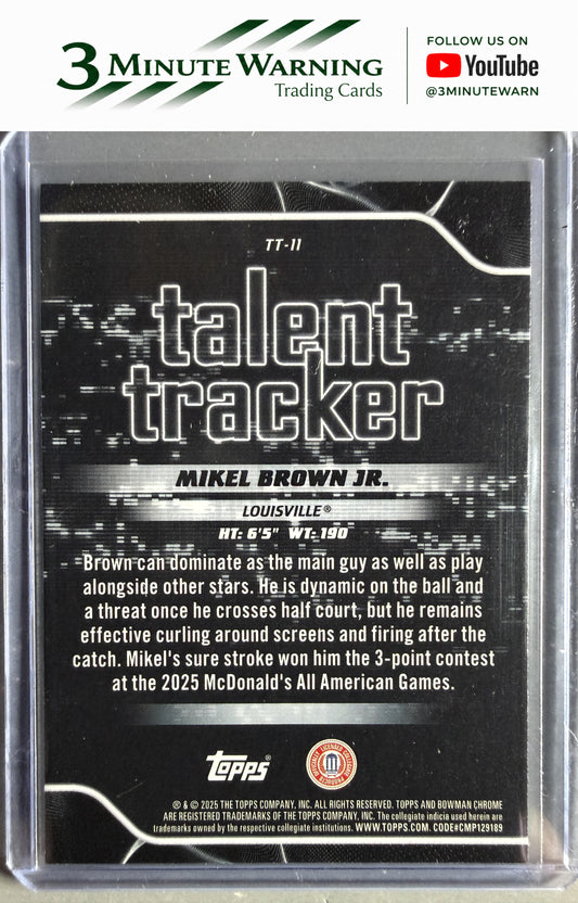 2025-26 Bowman #TT-11 Mikel Brown Jr. Talent Tracker