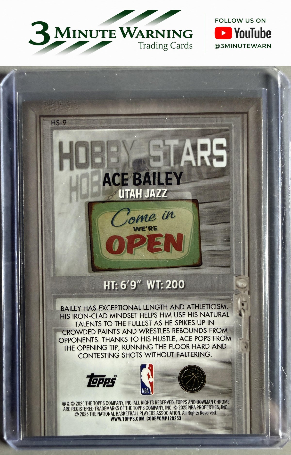 2025-26 Bowman #HS-9 Ace Bailey Hobby Stars