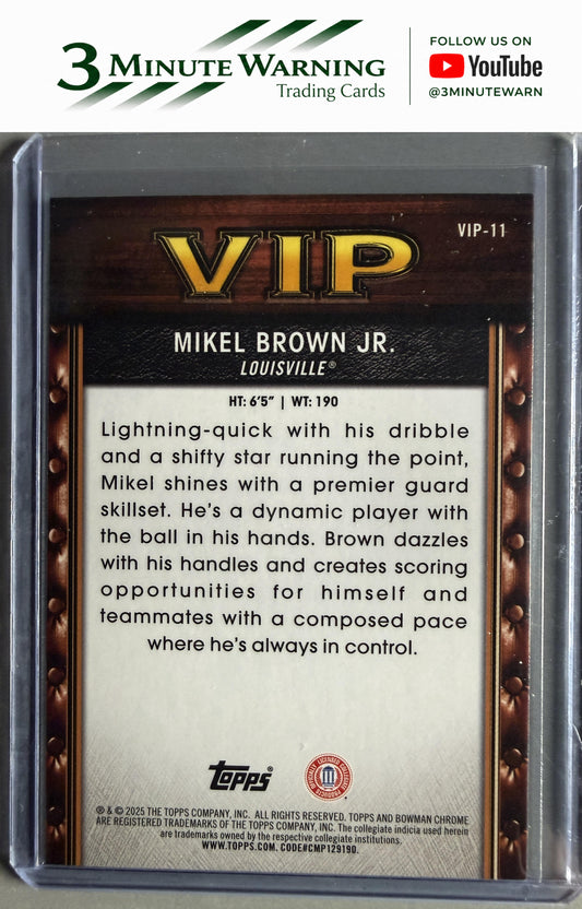 2025-26 Bowman #VIP-11 Mikel Brown Jr. Very Important Prospects