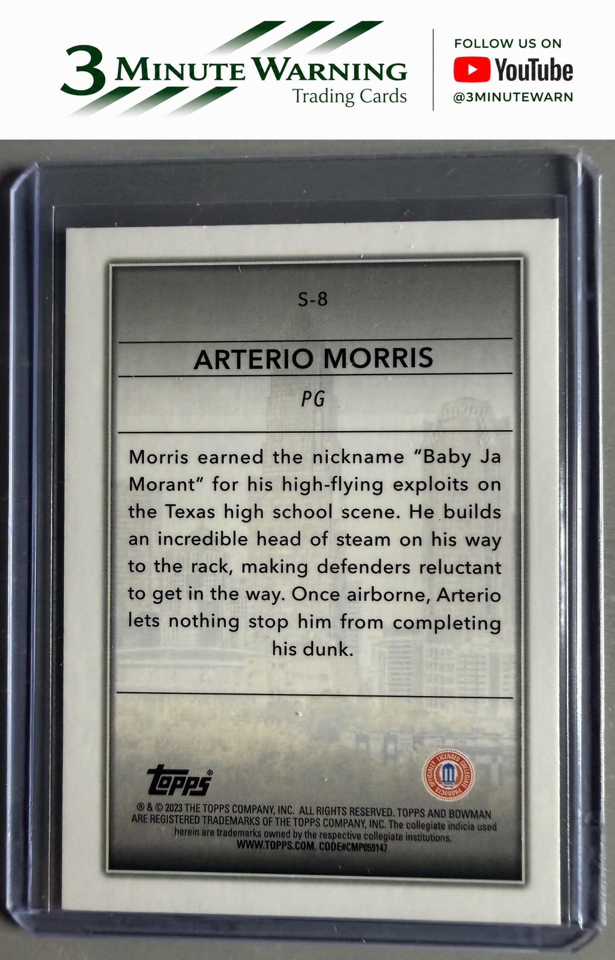 2022-23 Bowman University Chrome #S-8 Arterio Morris Skyscraping