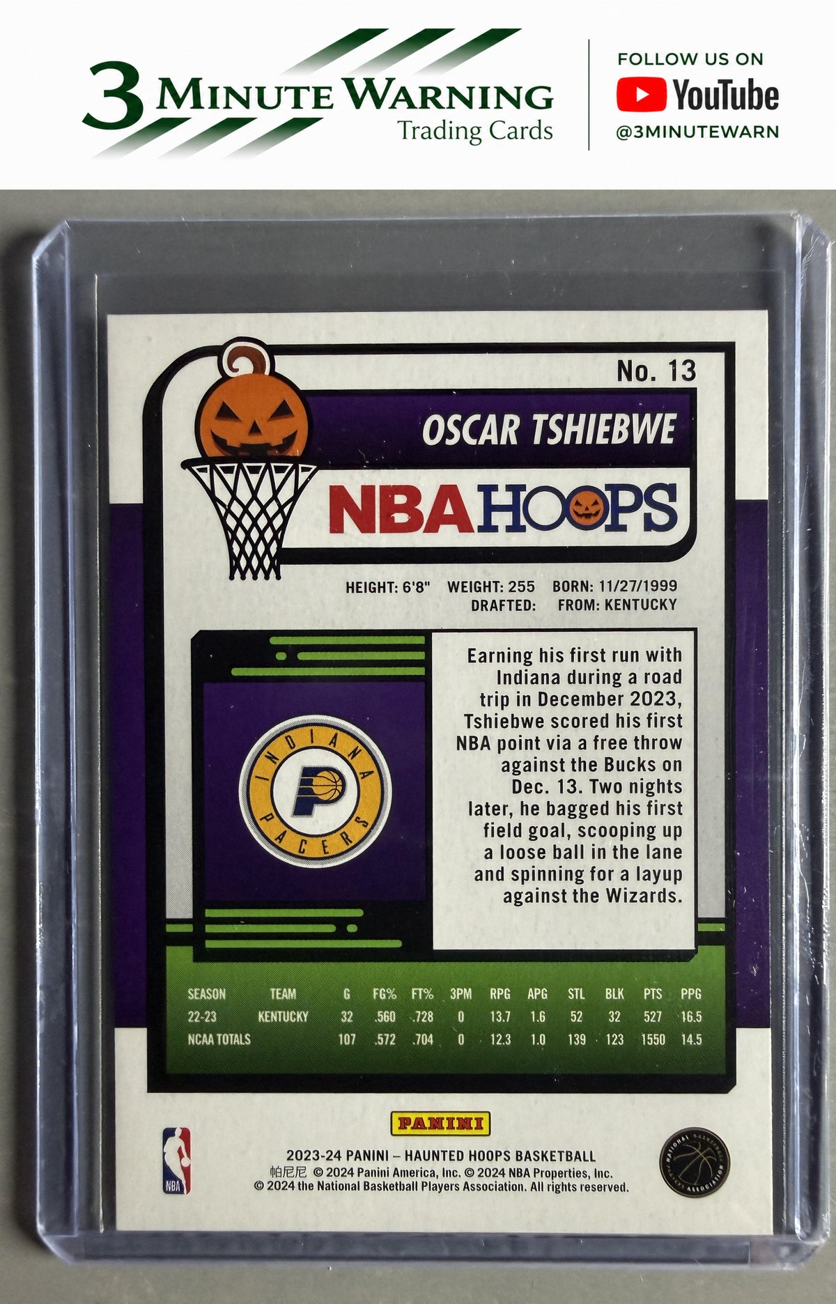2023-24 Hoops Haunted Hoops #13 Oscar Tshiebwe