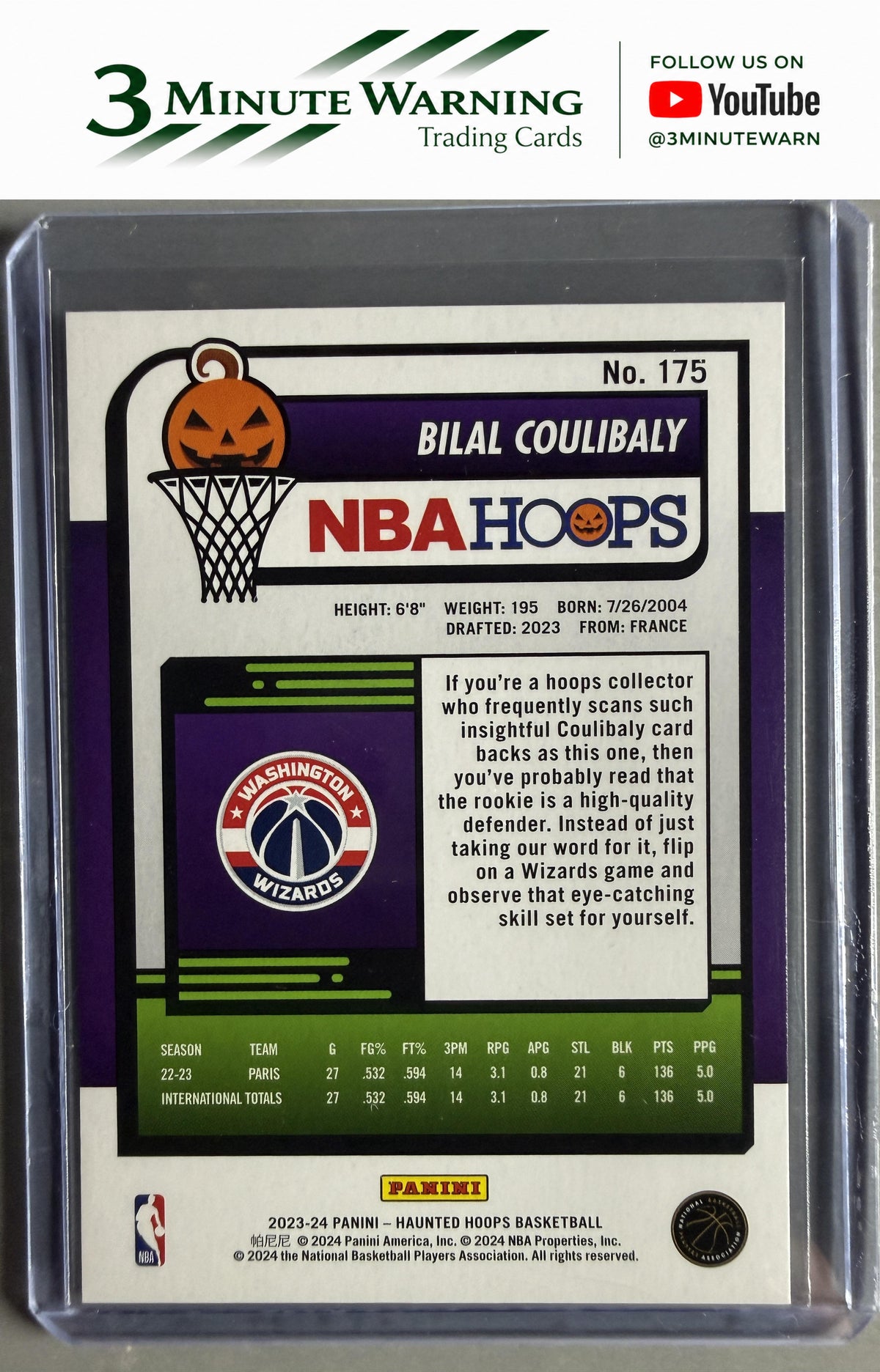 2023-24 Hoops Haunted Hoops #175 Bilal Coulibaly