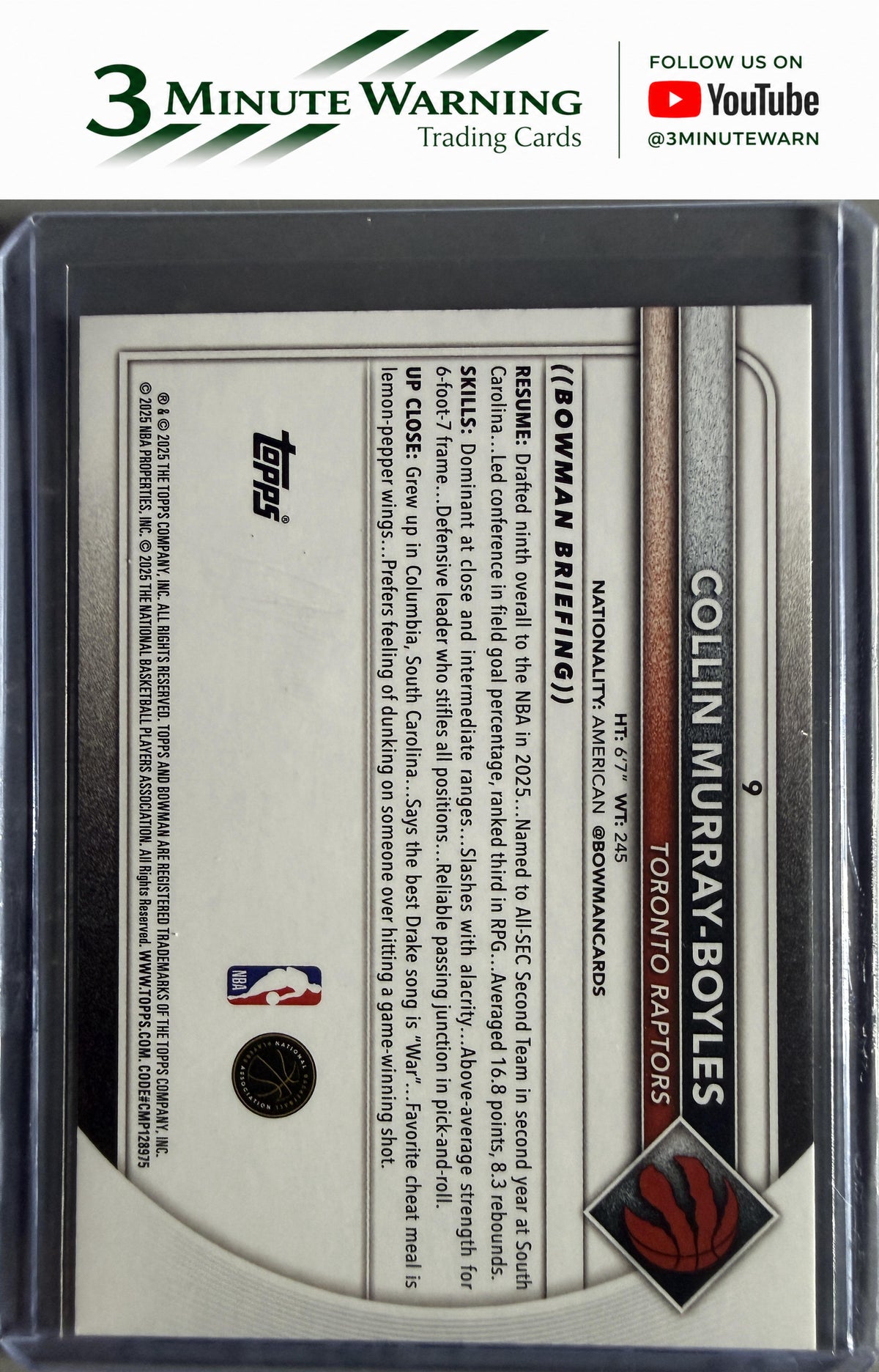 2025-26 Bowman #9 Collin Murray-Boyles