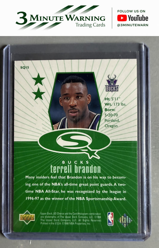 1998-99 UD Choice #SQ15 Terrell Brandon StarQuest Green