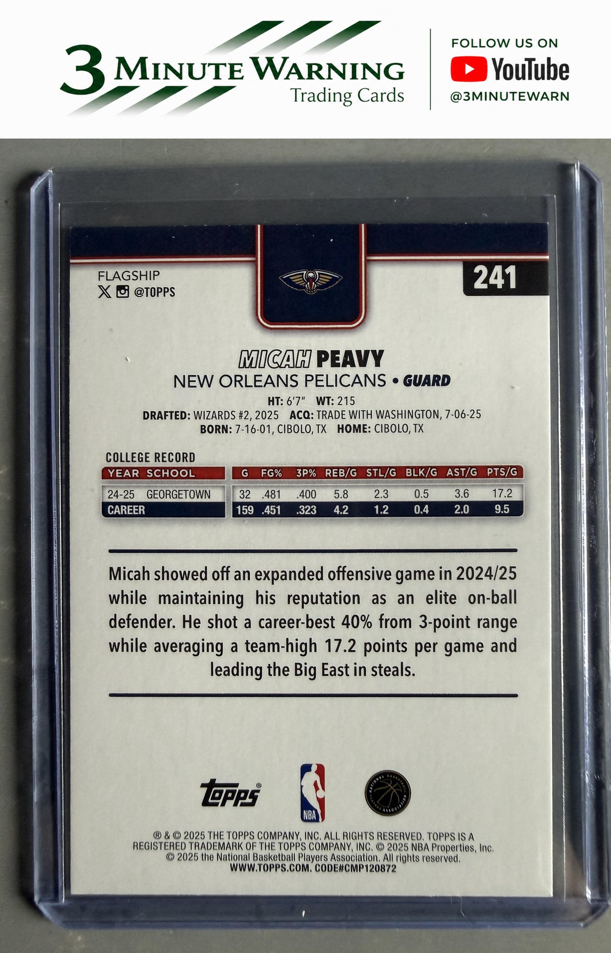 2025-26 Topps #241 Micah Peavy