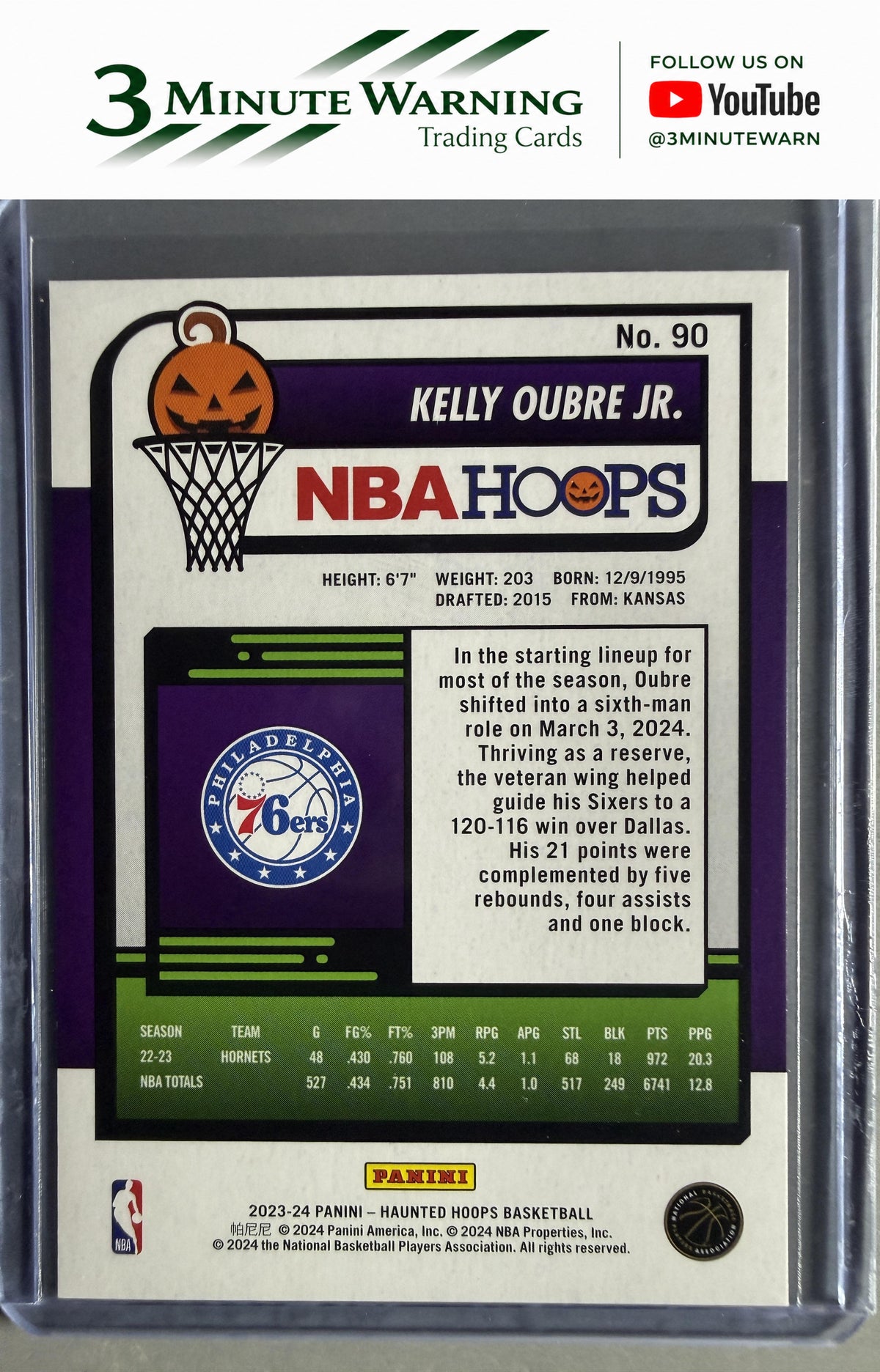 2023-24 Hoops Haunted Hoops #90 Kelly Oubre Jr. Orange