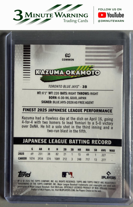 2026 Topps Finest #34 Kazuma Okamoto Common