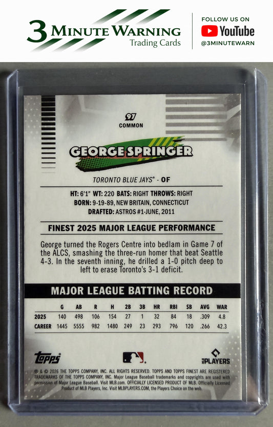 2026 Topps Finest #97 George Springer Common