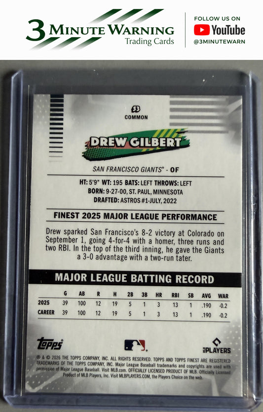 2026 Topps Finest #53 Drew Gilbert Common
