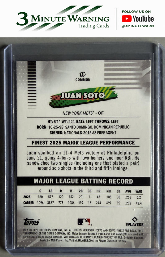 2026 Topps Finest #18 Juan Soto Common