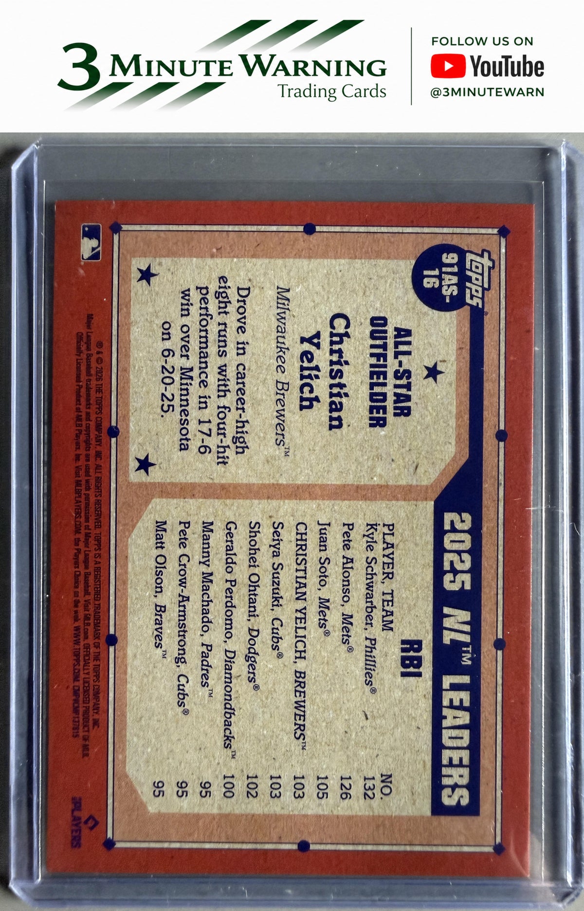 #91AS-16 Christian Yelich 1991 Topps All-Stars Crackle (Series Two)