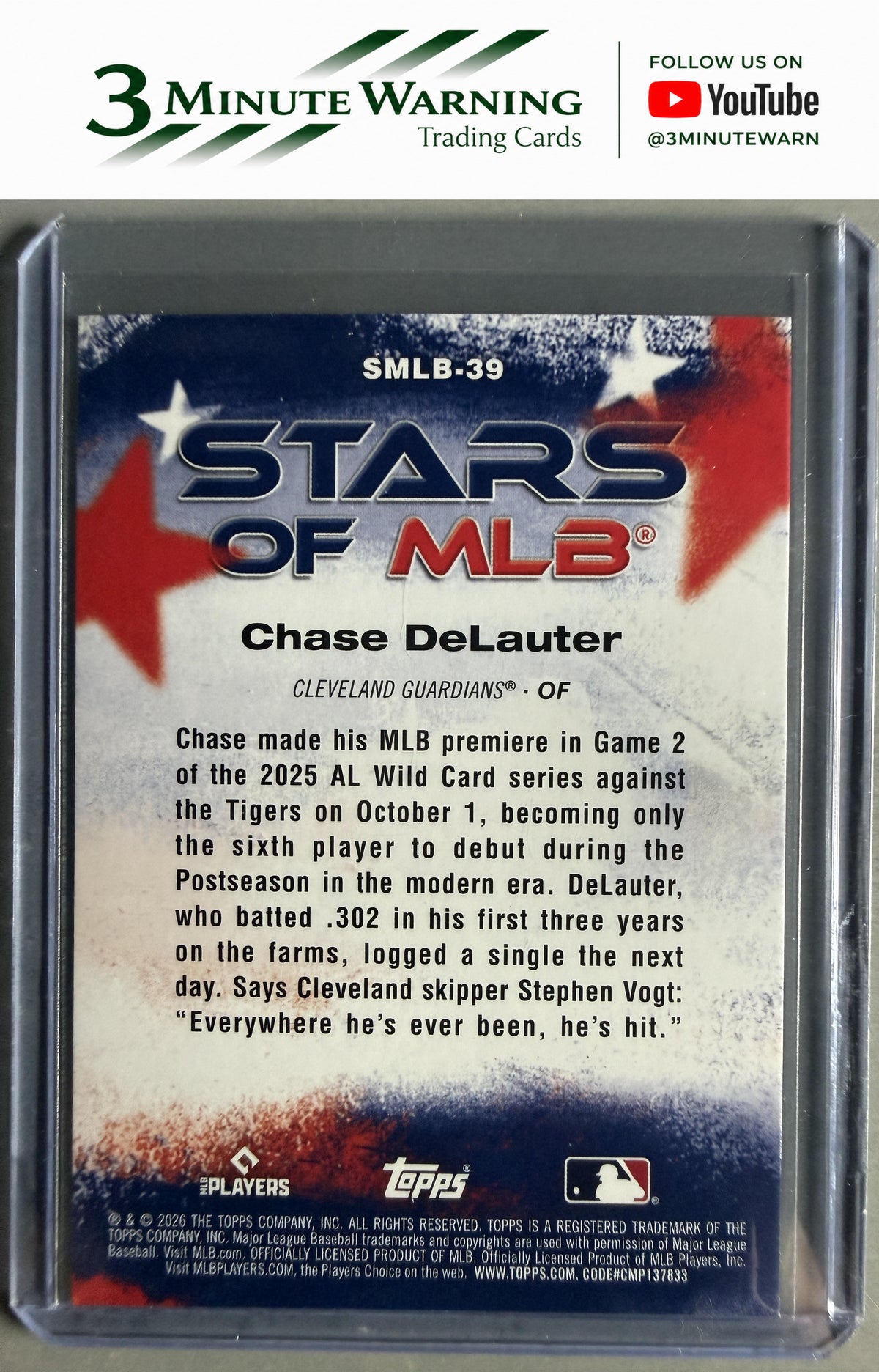 2026 Topps #SMLB-39 Chase DeLauter Stars of MLB