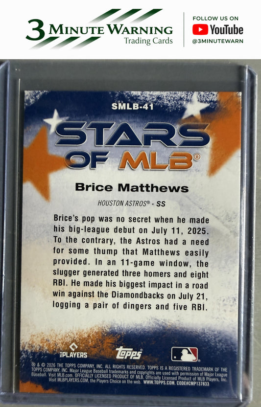 2026 Topps #SMLB-41 Brice Matthews Stars of MLB