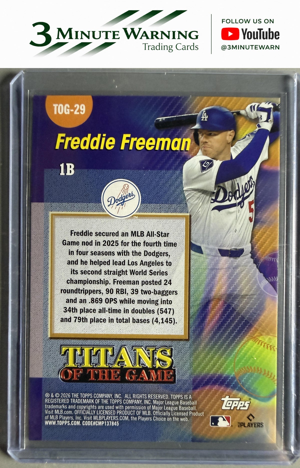 2026 Topps #TOG-29 Freddie Freeman Titans of the Game
