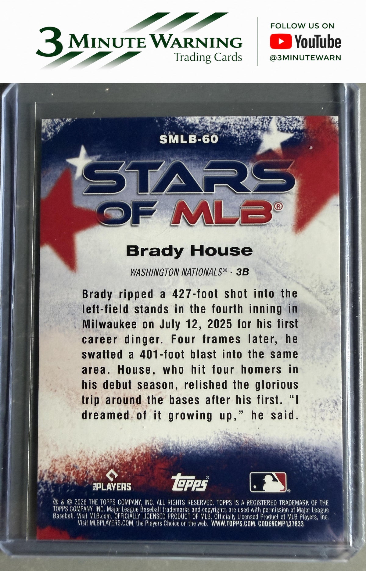 2026 Topps #SMLB-60 Brady House Stars of MLB