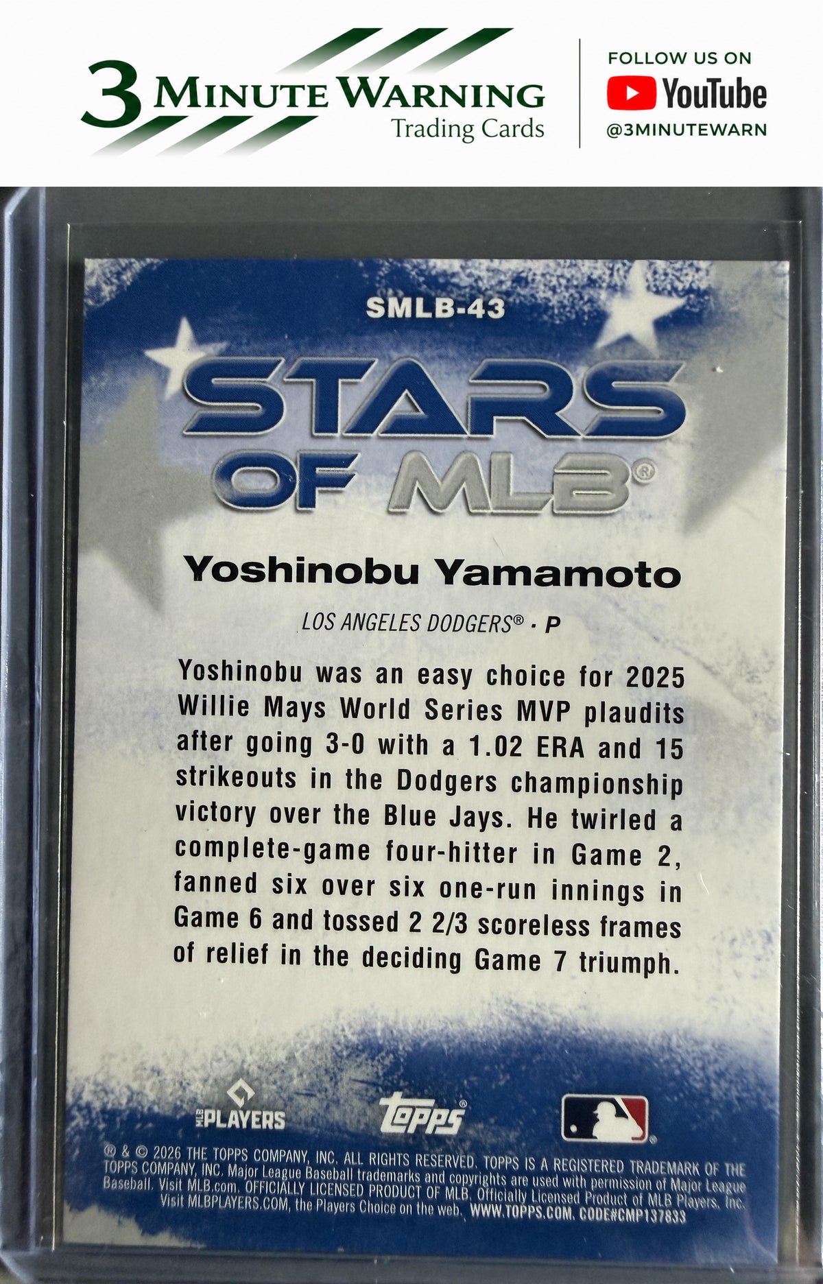 2026 Topps #SMLB-43 Yoshinobu Yamamoto Stars of MLB