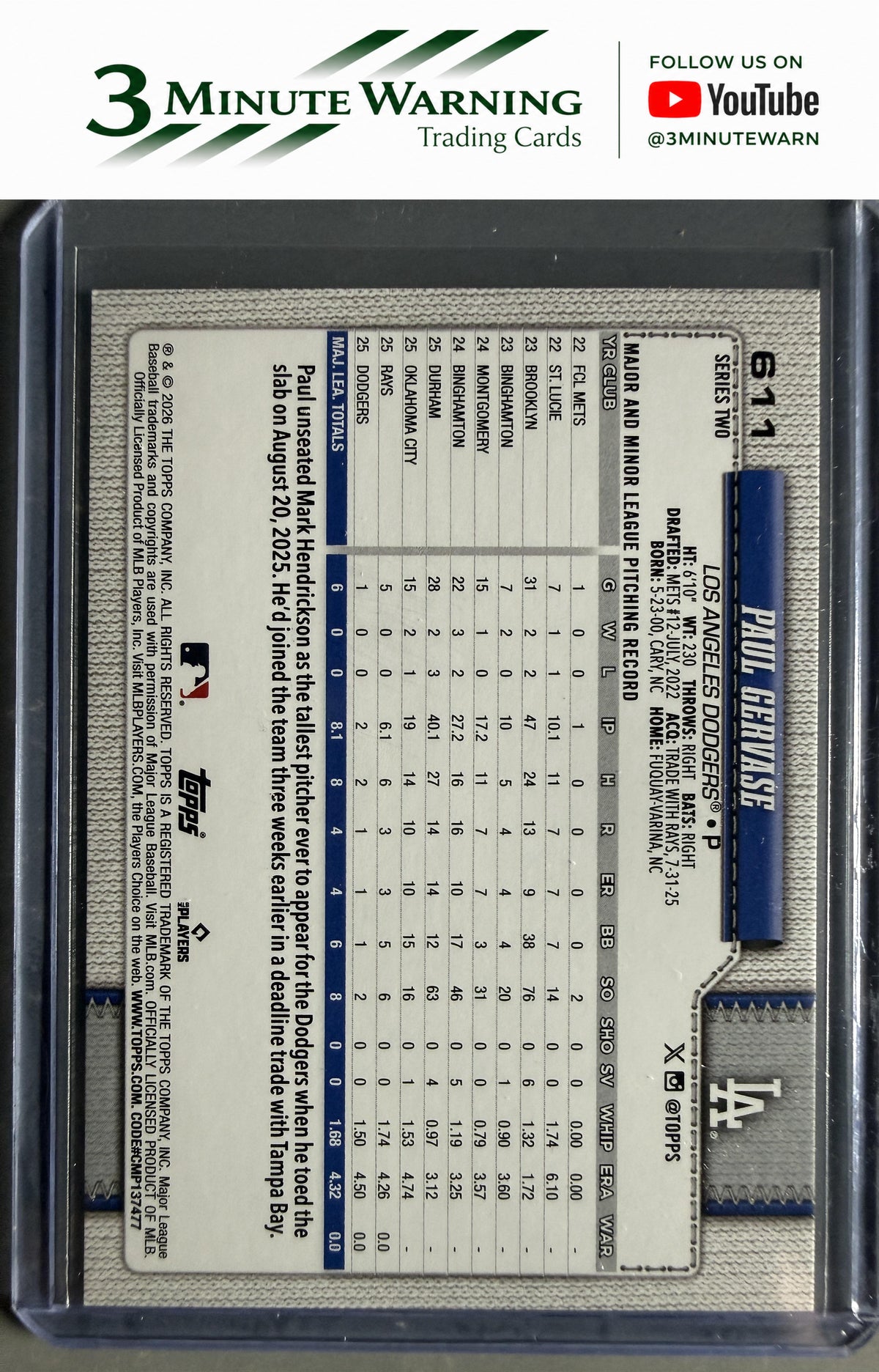 2026 Topps #611 Paul Gervase All Star Game 2026