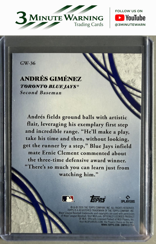 2026 Topps #GW-36 Andrés Giménez Glove Work