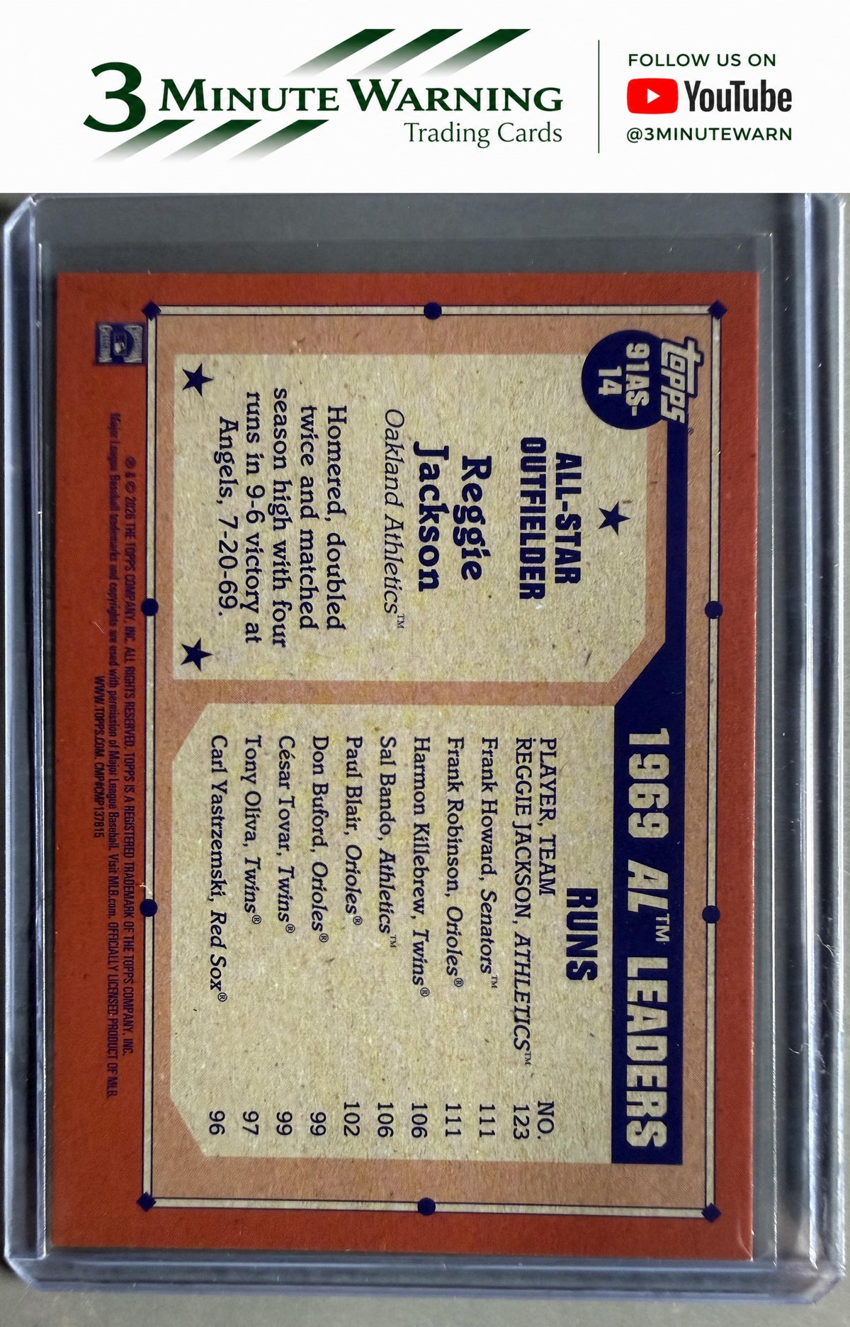 2026 Topps #91AS-14 Reggie Jackson 1991 Topps Baseball All-Stars (Series Two)
