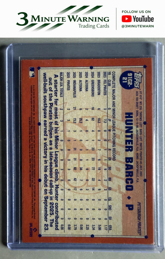 2026 Topps #91C2-21 Hunter Barco 1991 Topps Chrome (Series Two)