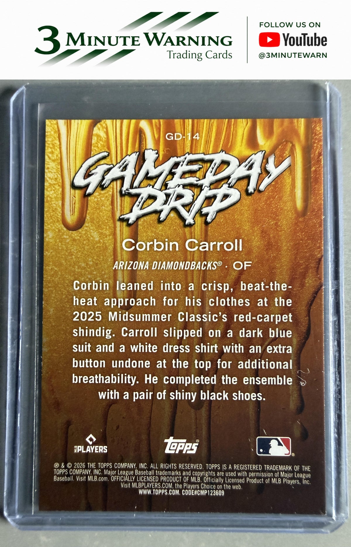 2026 Topps #GD-14 Corbin Carroll Gameday Drip