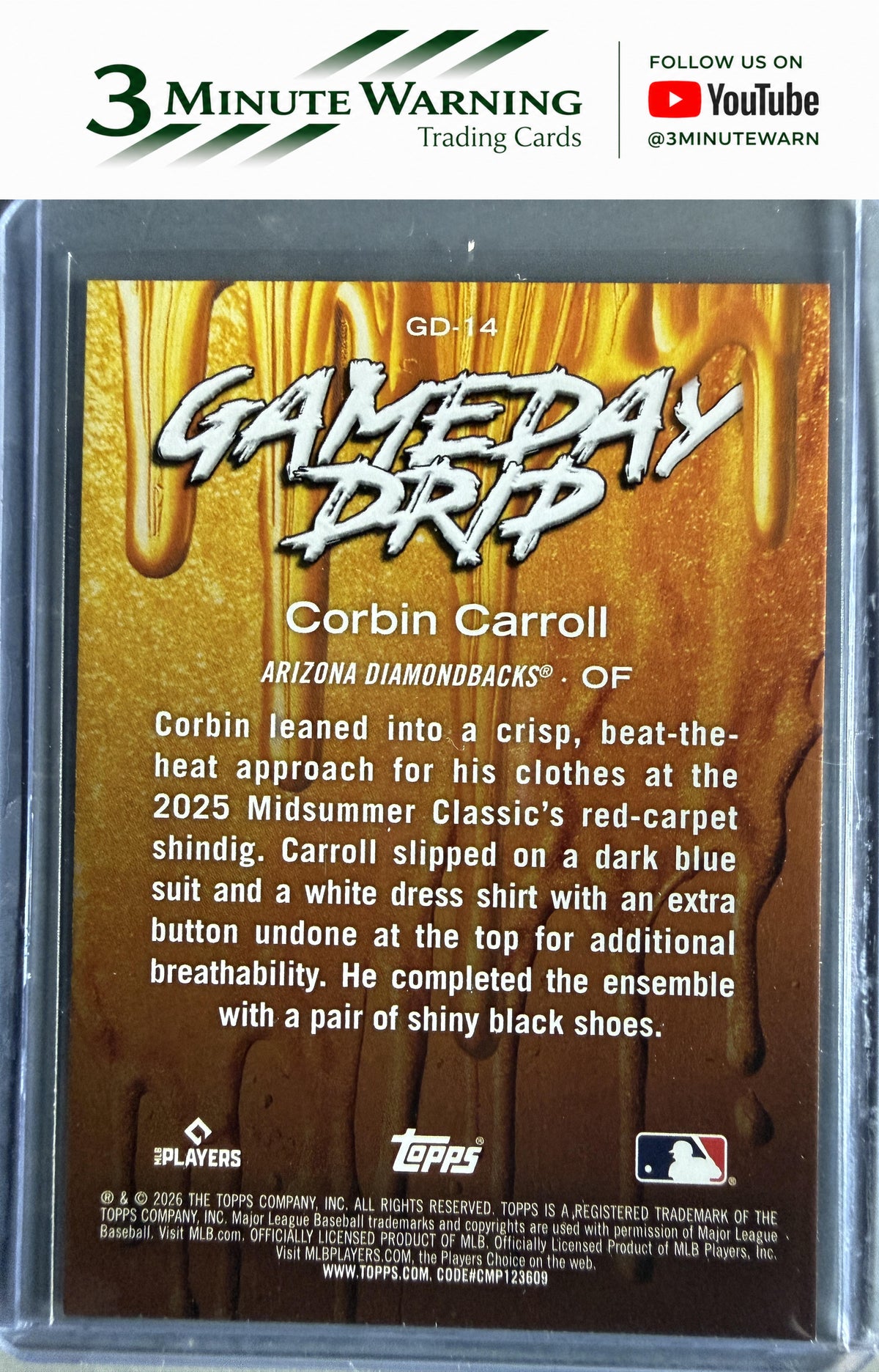 2026 Topps #GD-14 Corbin Carroll Gameday Drip