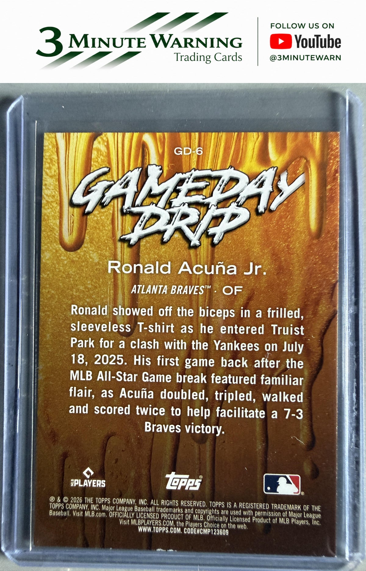 2026 Topps #GD-6 Ronald Acuna Jr. Gameday Drip