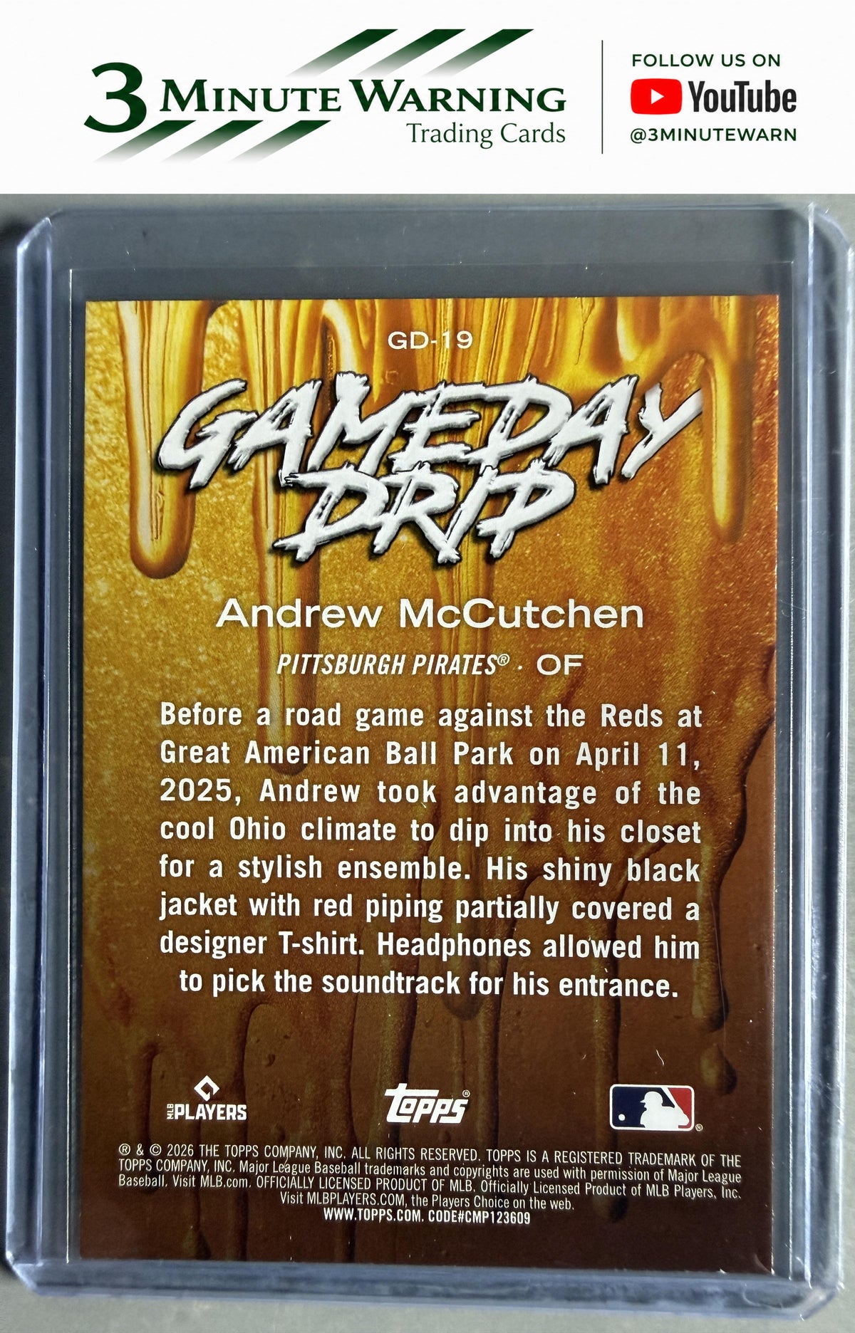 2026 Topps #GD-19 Andrew McCutchen Gameday Drip