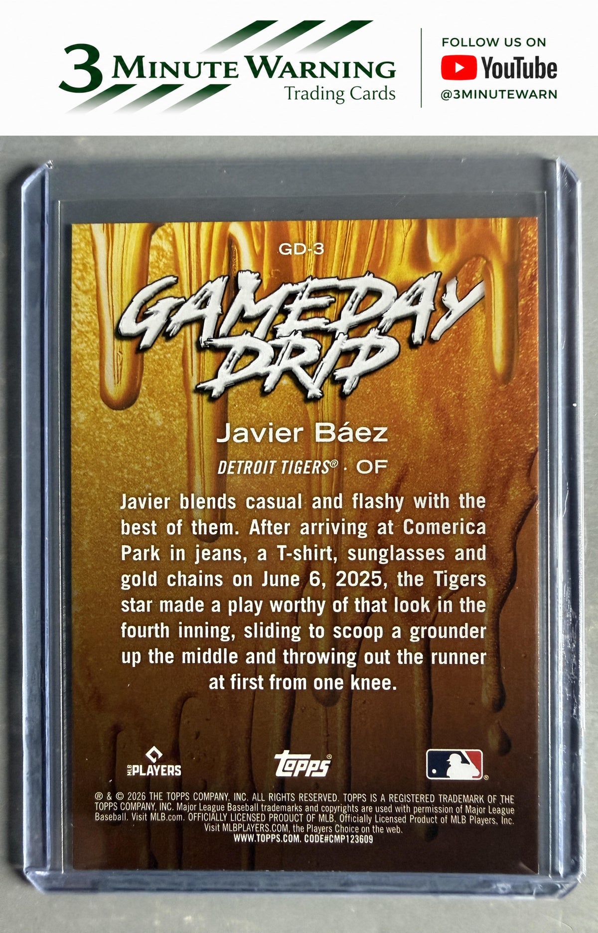 2026 Topps #GD-3 Javier Baez Gameday Drip