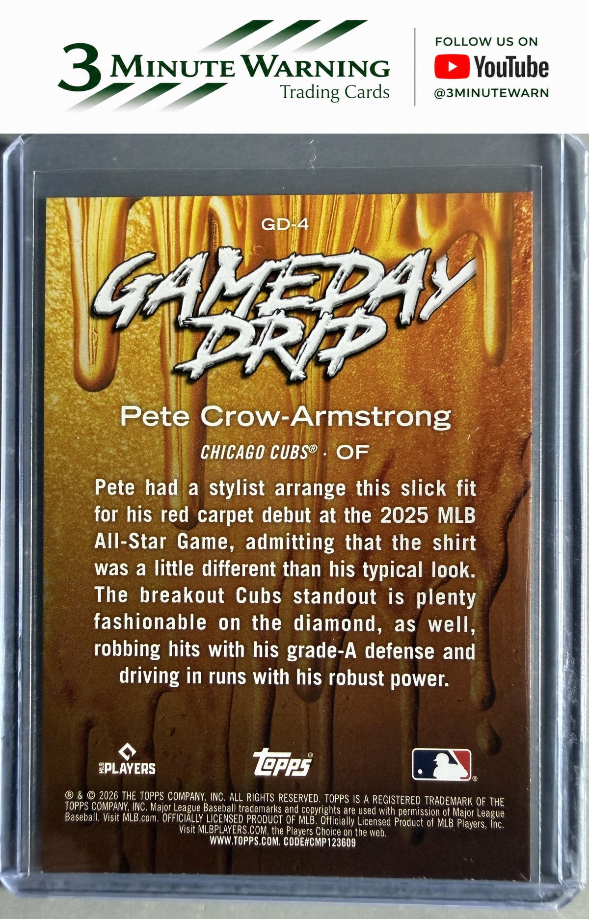 2026 Topps #GD-4 Pete Crow-Armstrong Gameday Drip