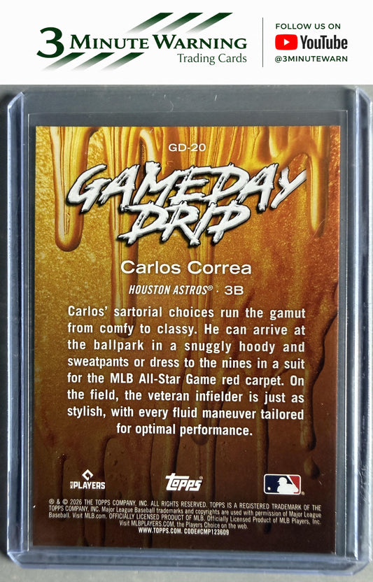2026 Topps #GD-20 Carlos Correa Gameday Drip