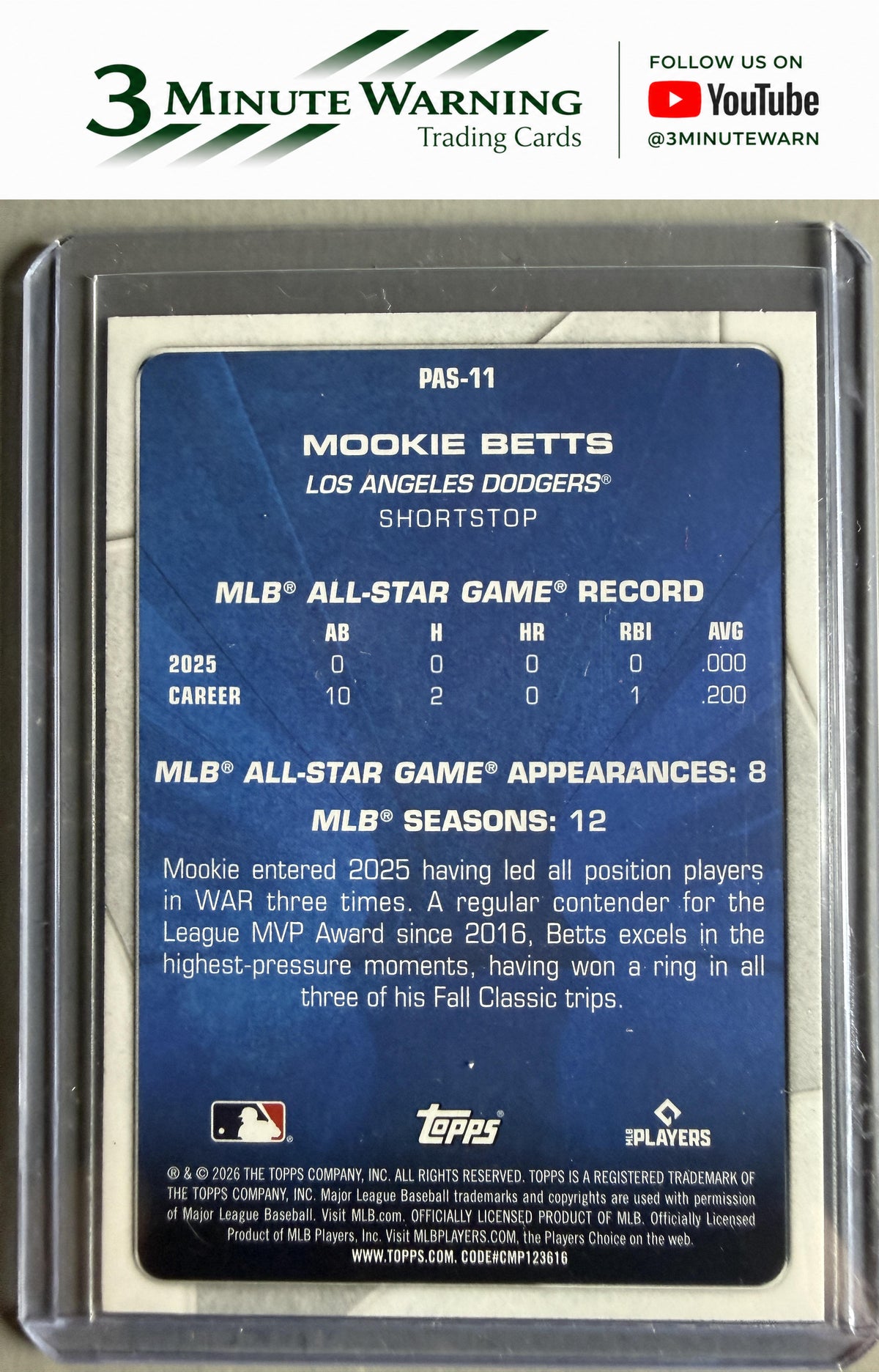 2026 Topps #PAS-11 Mookie Betts Perennial All Stars