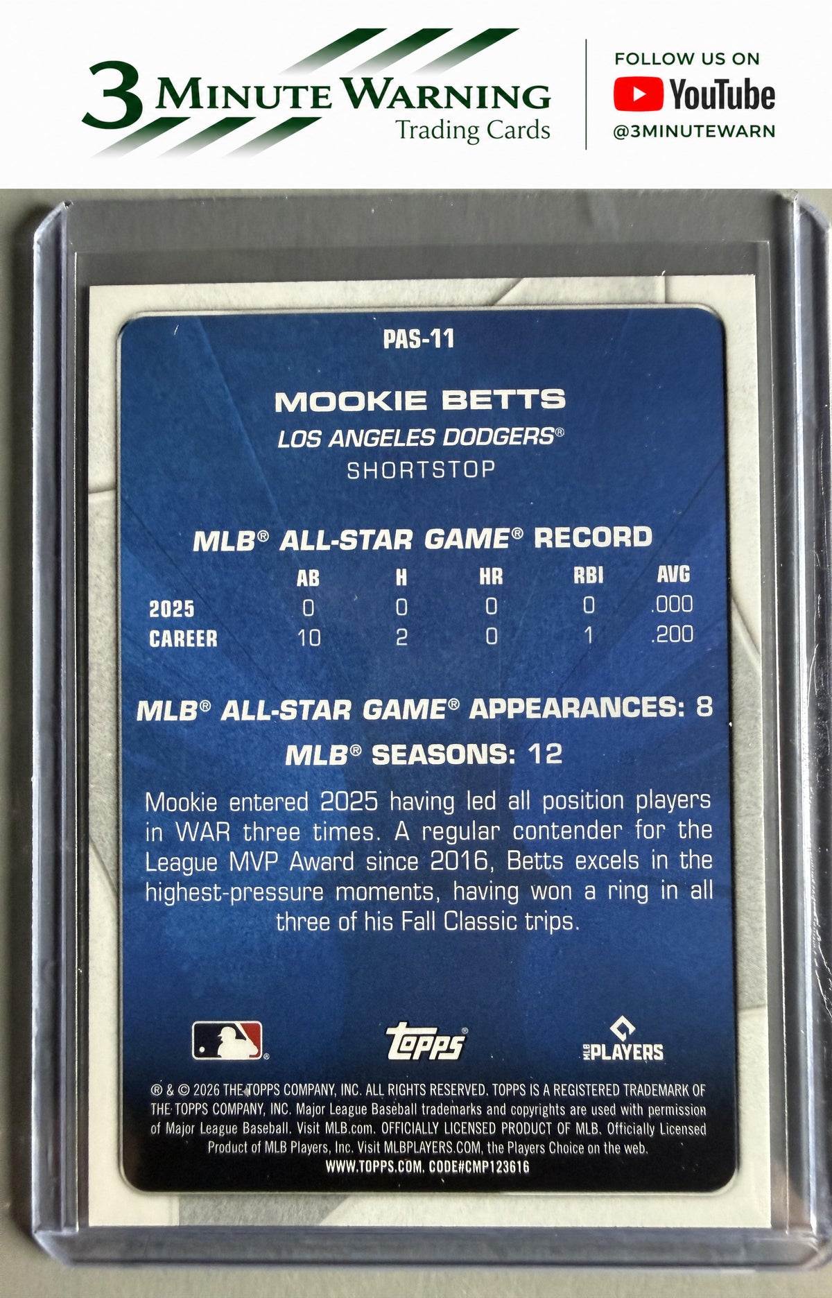 2026 Topps #PAS-11 Mookie Betts Perennial All Stars