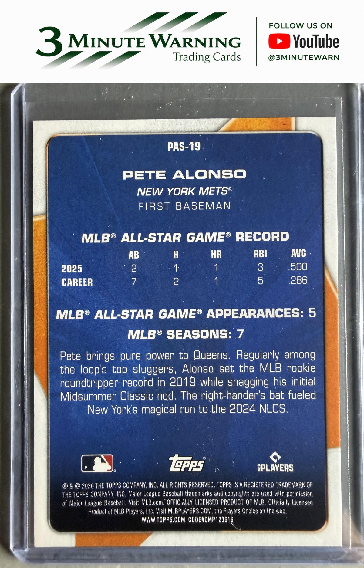 2026 Topps #PAS-19 Pete Alonso Perennial All Stars