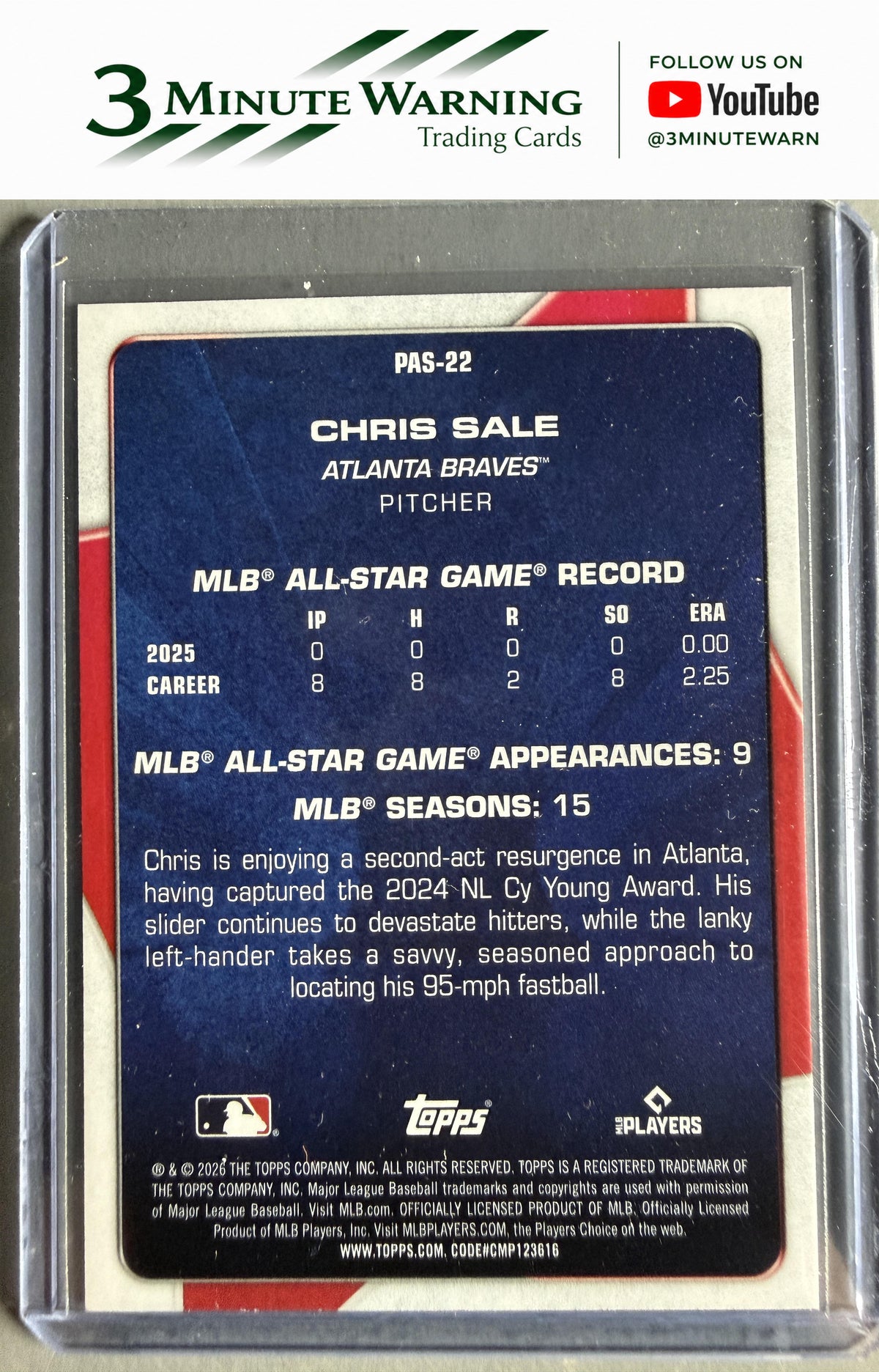 2026 Topps #PAS-22 Chris Sale Perennial All Stars