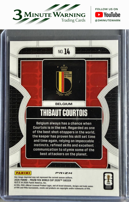2026 Panini Prizm FIFA World Cup #14 Thibaut Courtois Phenomenon Wave Prizm